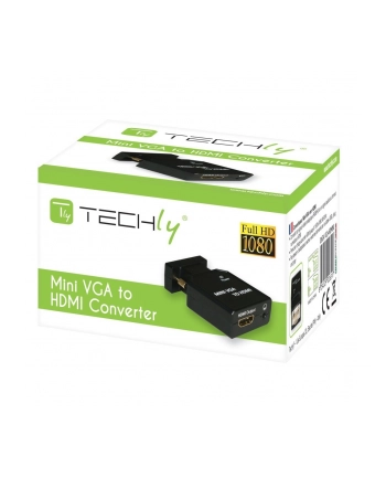 Adapter Techly VGA+Audio Jack 3,5mm na HDMI 1080p IDATA VGA-HDMINI nr 1