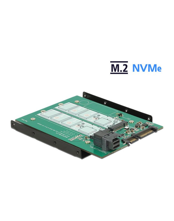 Adapter Delock SATA 22pin + SFF-8643 NVME -> 2x M.2 NGFF Key M+B główny