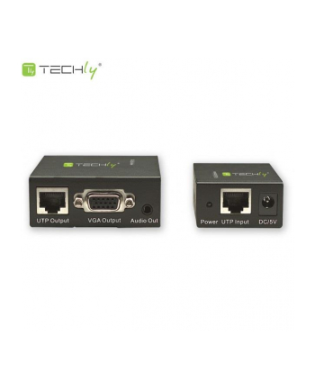 Extender VGA Techly po kablu Cat.5/5e/6 1x1, czarny IDATA EX-DL344