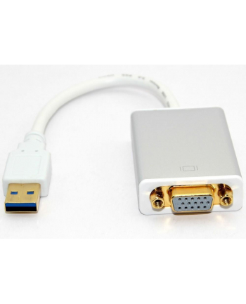 Kabel adapter Techly USB 3.0 na VGA, biały