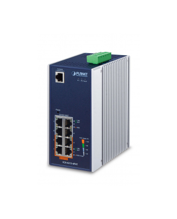 4-Port 10/100/1000T mgd.Switch PLANET industrial 4-Port 10/100/1000T Switch + 4-Port 10/100 802.3at PoE, PoE Budget 144 W, managed