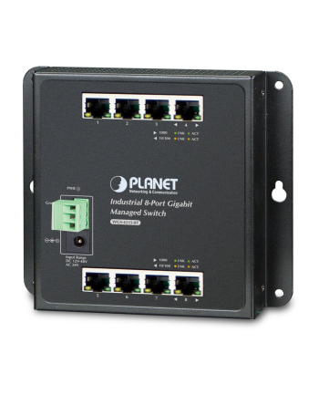 8-Port Wall-mt Managed Switch PLANET Industrial 8-Port 10/100/1000T Wall-mount Managed Switch, (-40~75 degrees C)