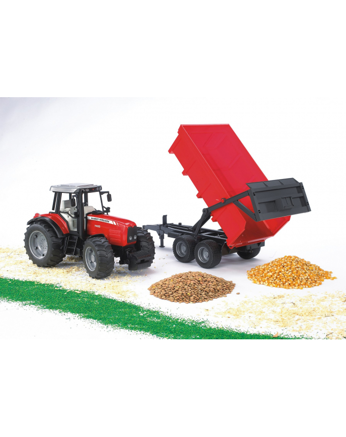 Traktor Massey Ferguson 7480 z przyczepą wywrotką 02045 BRUDER główny