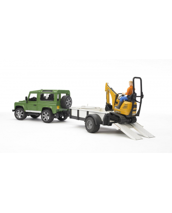 Land Rover z lawetą + mikrokoparka JCB CTS BRUDER