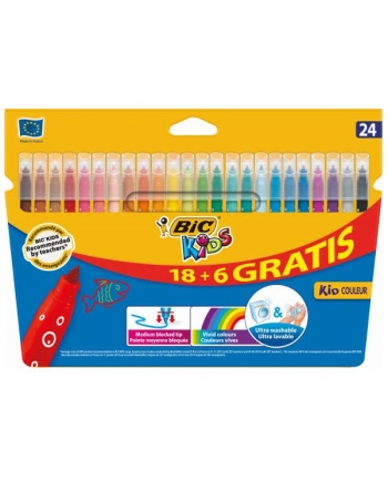 PROMO Flamastry 24kol BiC Kid Couleur. BIC nr 1
