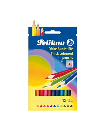 Kredki 12kol Pelikan trójkątne grube. HERLITZ