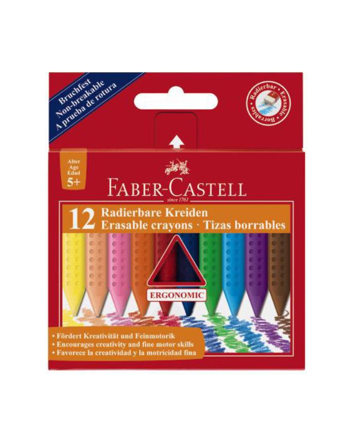 Kredki 12kol trójkątne wymazywalne Faber główny