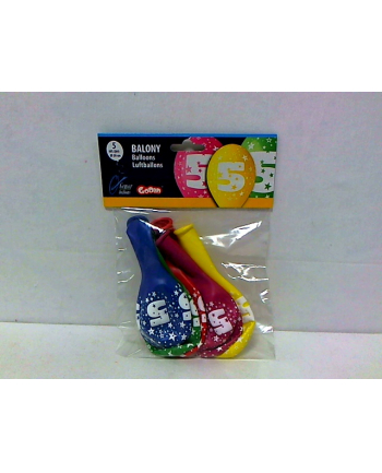 Balon 12 z nadr "5" pastel mix/5 szt. GS110/5