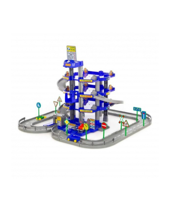 Polesie WADER 44716 Parking 4 - poziomowy z drogą i samochodami, niebieski
