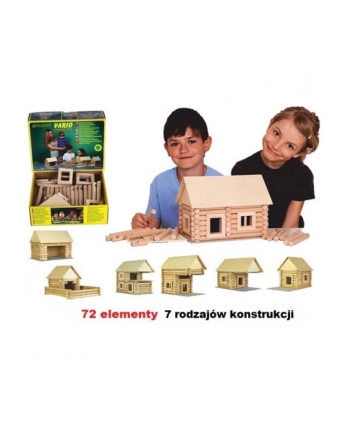 PROMO Domek Vario 72el drewniany do sklejania w pud.