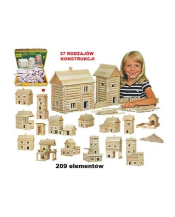 PROMO Domki 2 z płotem 209el drewniane do sklejania w pud. nr 1