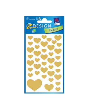 Naklejki serca - złote 53282 RUSSEL