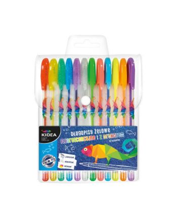 Długopisy żelowe 12 kolorów KIDEA DERFORM