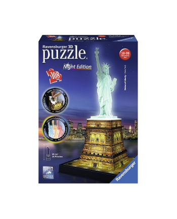 Puzzle 3D Statua Wolności, noc 125968 RAVENSBURGER