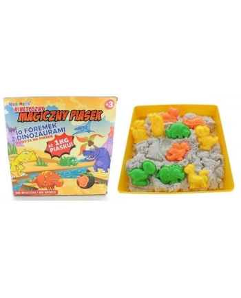 Piasek magiczny 1kg biały+foremki dinozaury w pud. nr 1