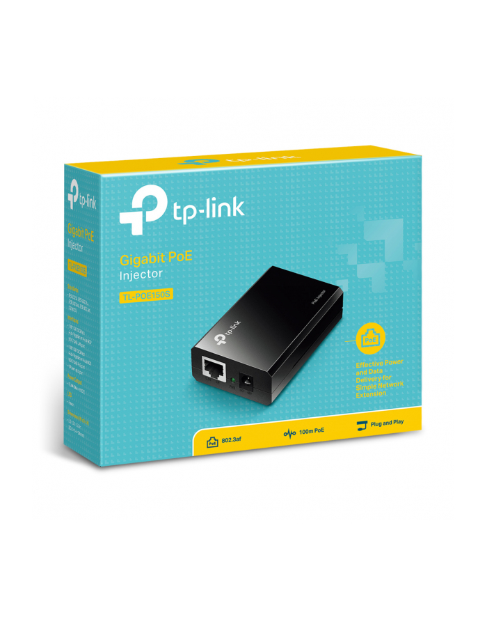 Adapter zasilania TP-Link TL-POE150S zasilacz (indżektor) PoE 1port, 48VDC, 802.3af główny