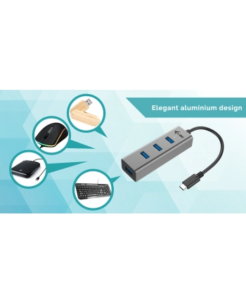 iTec i-tec USB-C Metal 4-portowy HUB 4x USB 3.0 pasywny nr 2