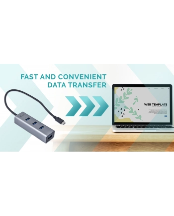 iTec i-tec USB-C Metal 4-portowy HUB 4x USB 3.0 pasywny nr 1