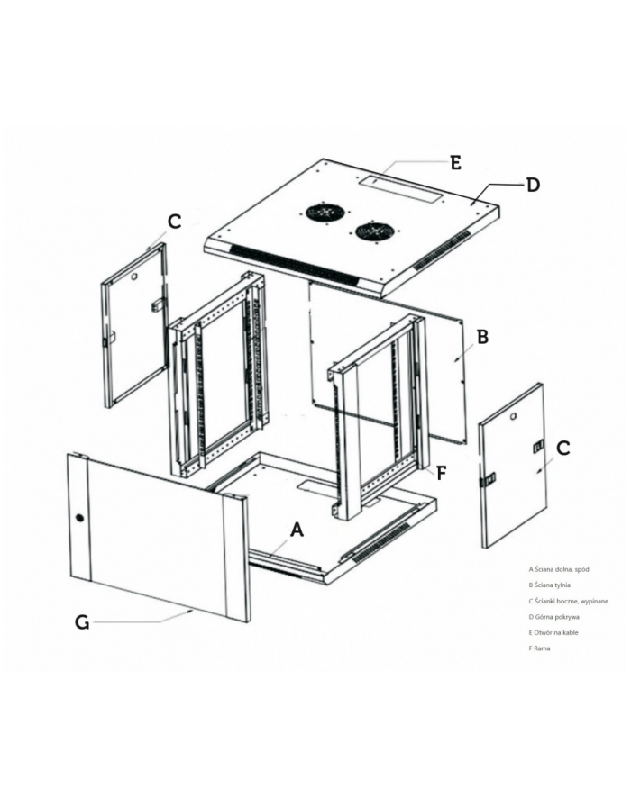 EXTRALINK 9U 600X600 WALL-MOUNTED RACKMOUNT CABINET główny