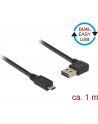 Delock Kabel USB Micro AM-BM 2.0 1m Czarny Kątowy Lewo/Prawo USB-A Dual Easy-USB - nr 21