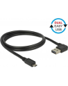 Delock Kabel USB Micro AM-BM 2.0 1m Czarny Kątowy Lewo/Prawo USB-A Dual Easy-USB - nr 22