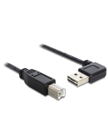 Delock Kabel USB AM-BM 2.0 0.5m Czarny Kątowy Lewo/Prawo USB-A Easy-USB