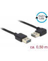 Delock Kabel USB AM-AM 2.0 0.5m Czarny Kątowy Lewo/Prawo USB-A Easy-USB - nr 11
