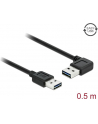 Delock Kabel USB AM-AM 2.0 0.5m Czarny Kątowy Lewo/Prawo USB-A Easy-USB - nr 12