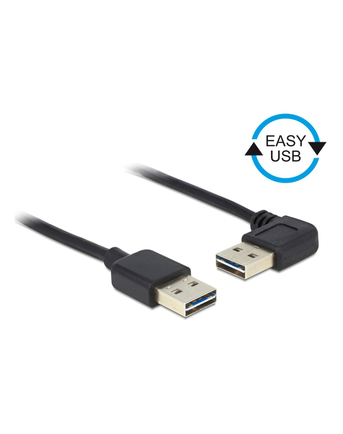 Delock Kabel USB AM-AM 2.0 0.5m Czarny Kątowy Lewo/Prawo USB-A Easy-USB główny