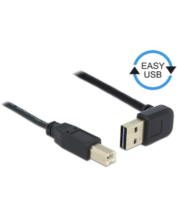 Delock Kabel USB AM-BM 2.0 0.5m Czarny Kątowy Góra/Dół USB-A Easy-USB