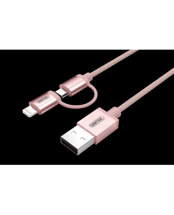 Unitek Kabel Lightning/microUSB, 1m; MFI; ROSE GOLD; Y-C4031RG