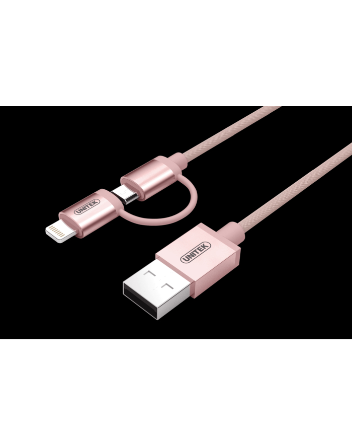 Unitek Kabel Lightning/microUSB, 1m; MFI; ROSE GOLD; Y-C4031RG główny