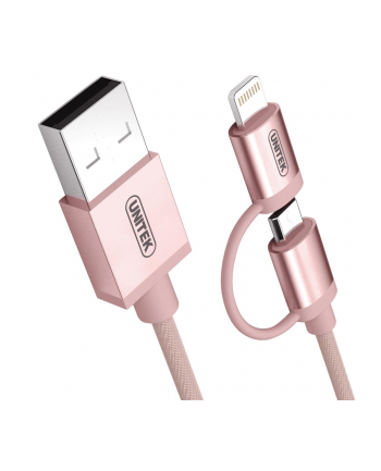 Unitek Kabel Lightning/microUSB, 1m; MFI; ROSE GOLD; Y-C4031RG