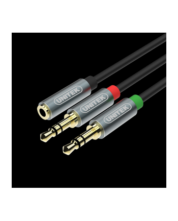 Unitek KABEL MiniJack 3,5mm(F) -2x 3,5mm (M), Y-C957ABK