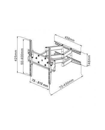 Techly Uchwyt ścienny LCD/LED 42-70cali regulowany, 70kg, czarny