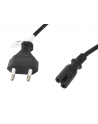 LANBERG Kabel zasilający EURO (radiowy) CEE 7/16 - IEC 320 C7 1.8M VDE   czarny - nr 10