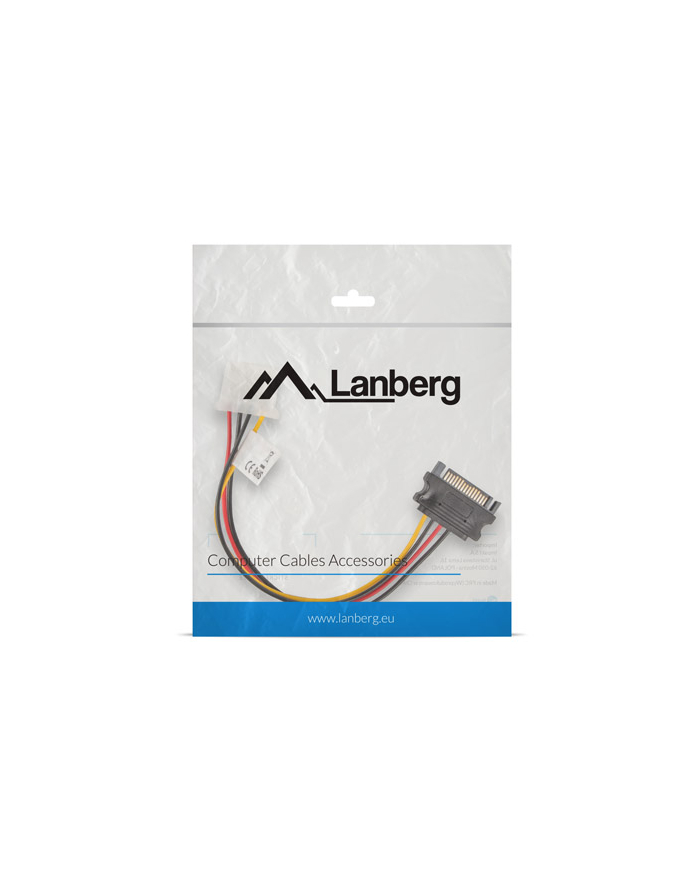 LANBERG Kabel SATA zasilający - Molex M/F 15cm główny