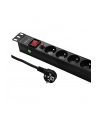 Listwa zasilająca QOLTEC do RACK 19'' | 16A | 1U | PDU | 6xSCHUKO | 2m - nr 8