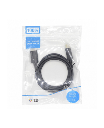 Kabel DisplayPort M/M 1.8 m. czarny