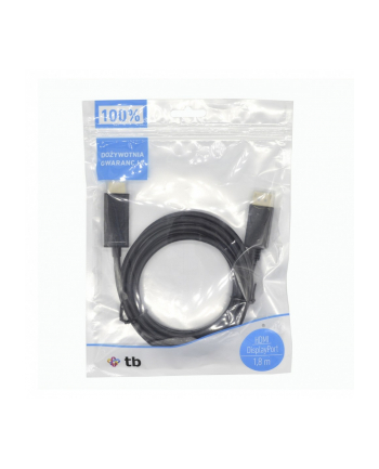 DisplayPort - HDMI Kabel 1.8m. czarny