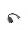 Adapter mini Displayport (M) -> DisplayPort (F) na kablu 10cm    czarny - nr 11