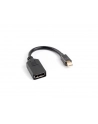 Adapter mini Displayport (M) -> DisplayPort (F) na kablu 10cm    czarny - nr 1
