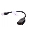 Adapter mini Displayport (M) -> DisplayPort (F) na kablu 10cm    czarny - nr 6