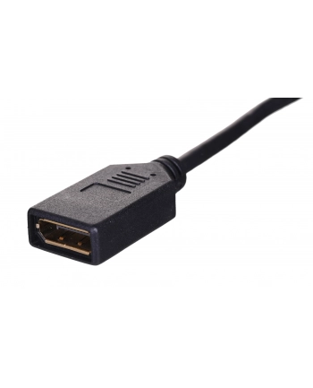 Adapter mini Displayport (M) -> DisplayPort (F) na kablu 10cm    czarny nr 1