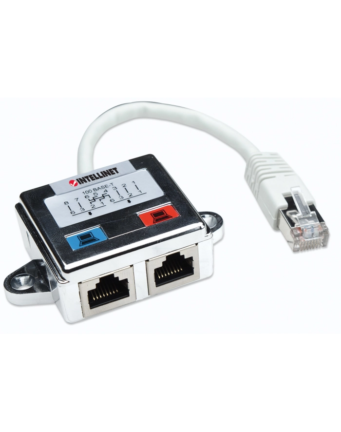 Rozdzielacz RJ45x2 ekranowany główny