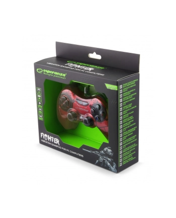 GAMEPAD PC USB FIGHTER CZERWONY