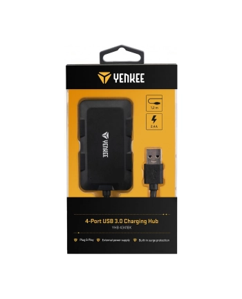 Hub ładujący z 4 portami USB YHB 4341BK,
