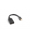 Adapter mini Displayport (M) -> DisplayPort (F) na kablu 10cm    czarny - nr 12