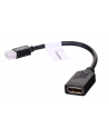 Adapter mini Displayport (M) -> DisplayPort (F) na kablu 10cm    czarny - nr 8