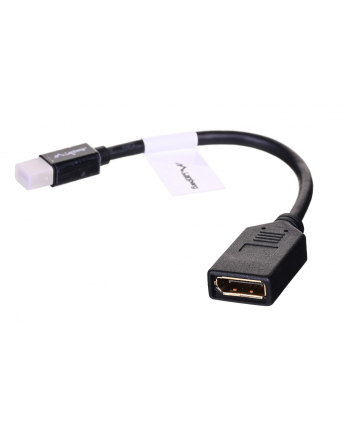 Adapter mini Displayport (M) -> DisplayPort (F) na kablu 10cm    czarny